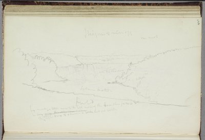 Untitled, landscape with notations, 1829 by Thomas Cole